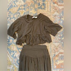 Free People beach brown matching set